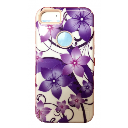 iP7+/8+ Printed Barlun Case Purple Flower